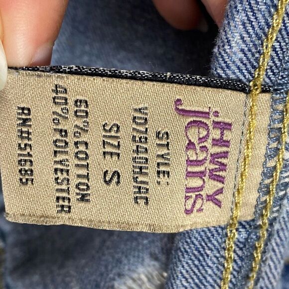 Vintage y2k Highway Jeans Vintage Wash 3/4 Sleeve Button Up Denim Jean Jacket S - Picture 7 of 8